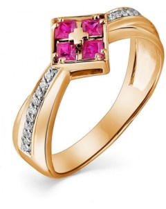 Кольцо с рубинами и бриллиантами из красного золота Мастер бриллиант