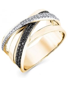 Кольцо с 91 бриллиантом из жёлтого золота Мастер бриллиант