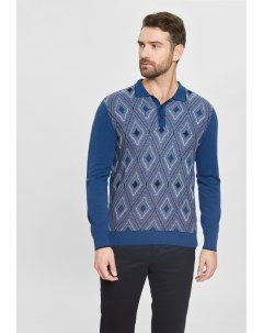 Пуловер поло из шерсти и сороны с бамбуком Kanzler