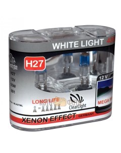 Комплект ламп H27 12V 55W WhiteLight 2 шт MLH27WL Clearlight