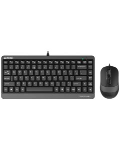 Клавиатура и мышь F1110 GREY цвет клав черный серый мыши черный 1919567 A4tech