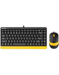 Клавиатура и мышь F1110 BUMBLEBEE цвет клав черный и желтый мыши черный и желтый USB 1919569 A4tech