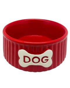 Миска для животных Dog Bone красная керамическая 15х15х6см 350мл Foxie