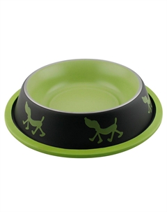 Миска для животных Uni-Tinge Non Skid Bowl металлическая 400мл зеленая Foxie