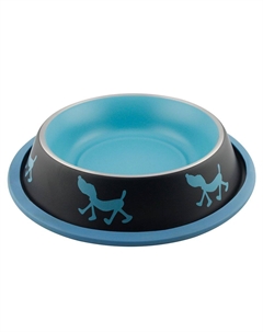 Миска для животных Uni-Tinge Non Skid Bowl металлическая 400мл голубая Foxie