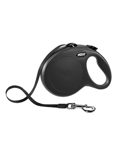 Рулетка для собак New Classic L до 50 кг, лента 8 м черная Flexi