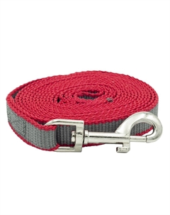 Поводок для собак капрон усиленный ширина 20мм, длина 5м, красный Каскад