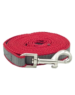 Поводок для собак капрон усиленный ширина 25мм, длина 5м, красный Каскад
