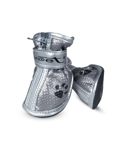 Ботинки для собак YXS082-4 серебряные с лапками 55х45х55мм (уп.4шт.) Триол