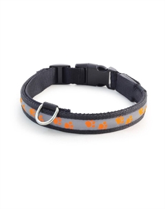 Ошейник для собак Night City светодиодный оранжевый M, 25х310-410мм Триол