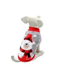 Свитер для собак Белый мишка XS, серо-белый, размер 20см Триол