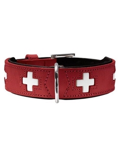 Ошейник для собак Swiss 60 кожа красно-черный 47-54см Hunter