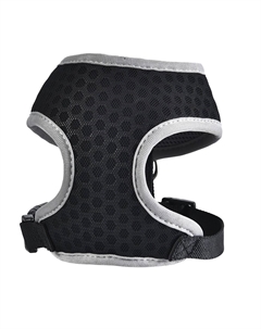 Шлейка для собак Dots M (обхват шеи 35см, обхват груди 40-52см) черная Foxie