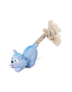 Игрушка для собак Mini Dogs для мелких пород, котенок с веревкой, латекс 165мм Триол