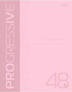 Тетрадь Hatber Progressive пластиковая обложка розовая А5 клетка 48л Хатбер-м