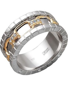Кольцо с 35 бриллиантами из комбинированного золота Эстет
