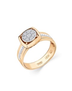 Кольцо с 20 бриллиантами из комбинированного золота Мастер бриллиант