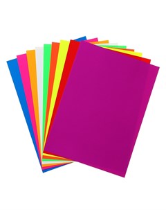 Набор картона цветного флуоресцентного формат а4 9 листов 9 цветов Nobrand