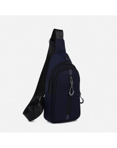 Рюкзак слинг на молнии 3 наружных кармана цвет синий Nobrand