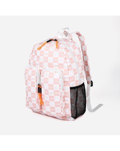 Рюкзак школьный из текстиля на молнии 5 карманов цвет розовый Nobrand