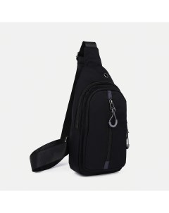 Рюкзак слинг на молнии 3 наружных кармана цвет черный Nobrand