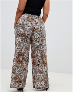Широкие брюки с леопардовым принтом из комплекта Pink clove