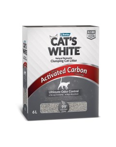 Наполнитель для кошачьего туалета Activated Carbon комкующийся с активир углем 6л Cat's white