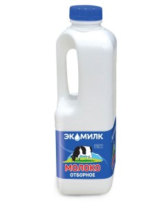 Молоко отборное пастеризованное 3 4 4 5 БЗМЖ 900 мл Экомилк
