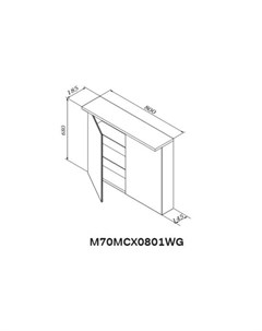 M70MCX0801WG Зеркальный шкаф с подсветкой 80 см белый глянец Am.pm.