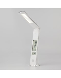 Офисная настольная лампа светодиодная с выключателем часами термометром и регулировкой яркости 80504 Eurosvet