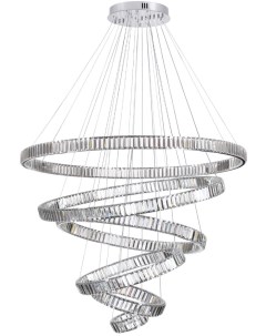 Подвесная люстра в виде спирали  хром/прозрачный металл/хрусталь LED 260W VEKIA Odeon light