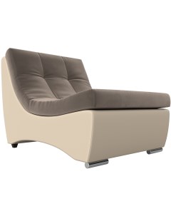 Модуль Монреаль кресло основа велюр коричневый компаньон экокожа бежевая 111423 Лига диванов
