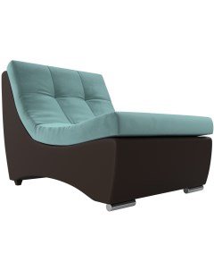 Модуль Монреаль кресло основа Велюр Бирюзовый компаньон экокожа коричневая 111424 Лига диванов