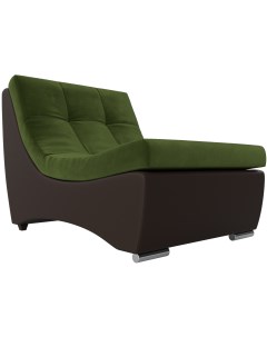 Модуль Монреаль кресло основа микровельвет зеленый компаньон экокожа коричневая 111434 Лига диванов