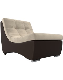 Модуль Монреаль кресло основа микровельвет бежевый компаньон экокожа коричневая 111430 Лига диванов