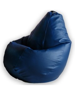 Кресло мешок Груша Синяя ЭкоКожа 3XL Классический Dreambag