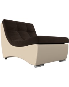 Модуль Монреаль кресло основа микровельвет коричневый компаньон экокожа бежевая 111431 Лига диванов