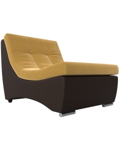 Модуль Монреаль кресло основа микровельвет желтый компаньон экокожа коричневая 111433 Лига диванов