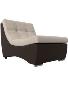 Модуль Монреаль кресло основа рогожка бежевая компаньон экокожа коричневая 111441 Лига диванов