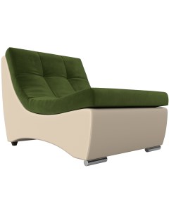 Модуль Монреаль кресло основа микровельвет зеленый компаньон экокожа бежевая 111435 Лига диванов