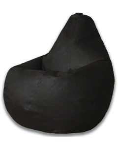 Кресло мешок Груша Черная ЭкоКожа 2XL Классический Dreambag