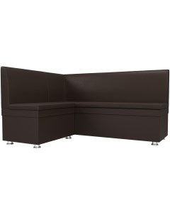 Кухонный угловой диван Уют левый (экокожа коричневая) 28385L Лига диванов
