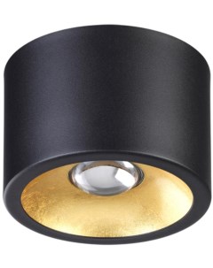 Потолочной накладной светильник LED GU10 1 7W 220V черный с золотым фоль м Odeon light
