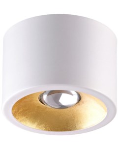 Потолочной накладной светильник LED GU10 1 7W 220V белый с золотым фольг м Odeon light