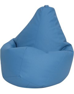 Кресло мешок Груша Голубая ЭкоКожа 2XL Классический Dreambag