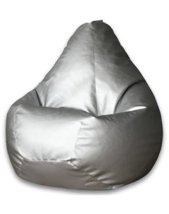 Кресло мешок Груша Серебристая ЭкоКожа L Классический Dreambag