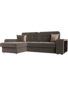 Угловой диван Брюссель левый (велюр коричневый) 110651L Лига диванов