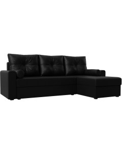 Диван угловой Верона лайт угол правый (экокожа черная) 114079 Лига диванов