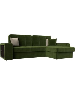 Угловой диван Брюссель правый (микровельвет зеленый) 29387 Лига диванов