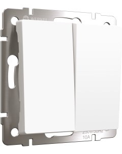 Выключатель двухклавишный с самовозвратом белый матовый W1122461 a062576 Werkel